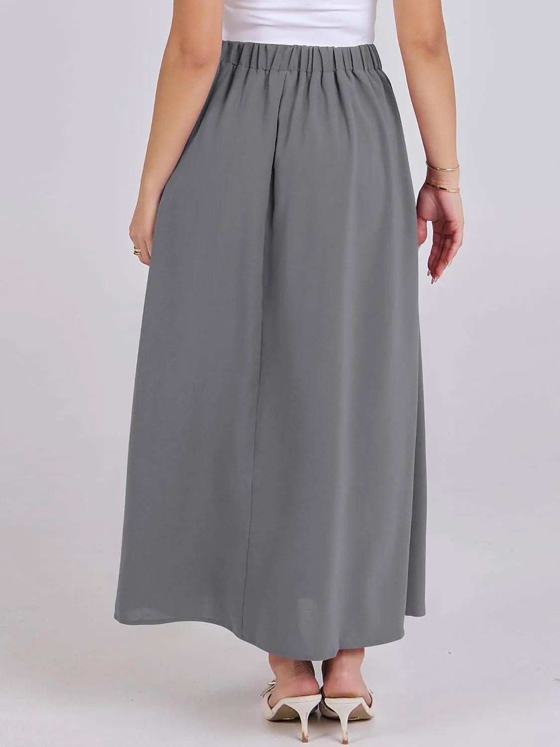 ANRABESS Women A-Line Pleated High Waist Maxi Skirt Full Ankle Length Flowy Swing Elegant Dressy Casual Work Long Skirts