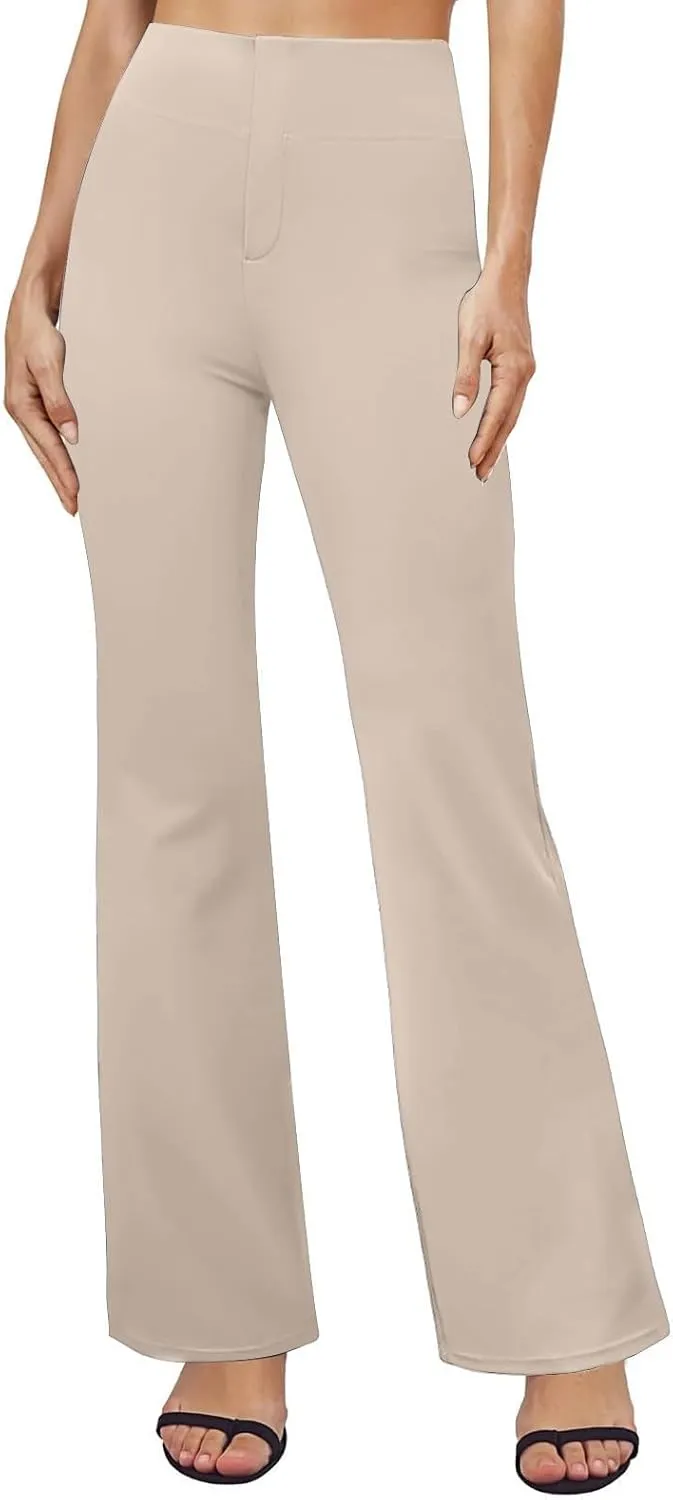 Bootcut Dress Pants Women Tummy Control High Waisted Work Trousers Business Casual Comfy Stretchy Flared Yoga Pants