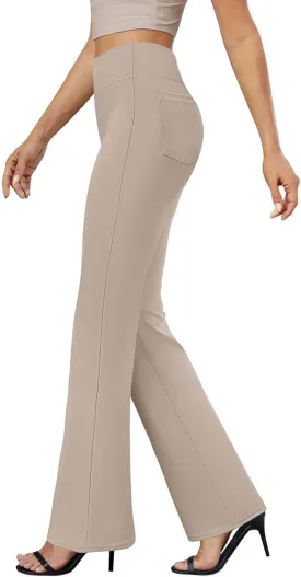 Bootcut Dress Pants Women Tummy Control High Waisted Work Trousers Business Casual Comfy Stretchy Flared Yoga Pants
