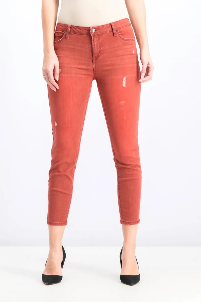Celebrity Pink Juniors' Colored Distressed Skinny Jeans Dark Red Size 3
