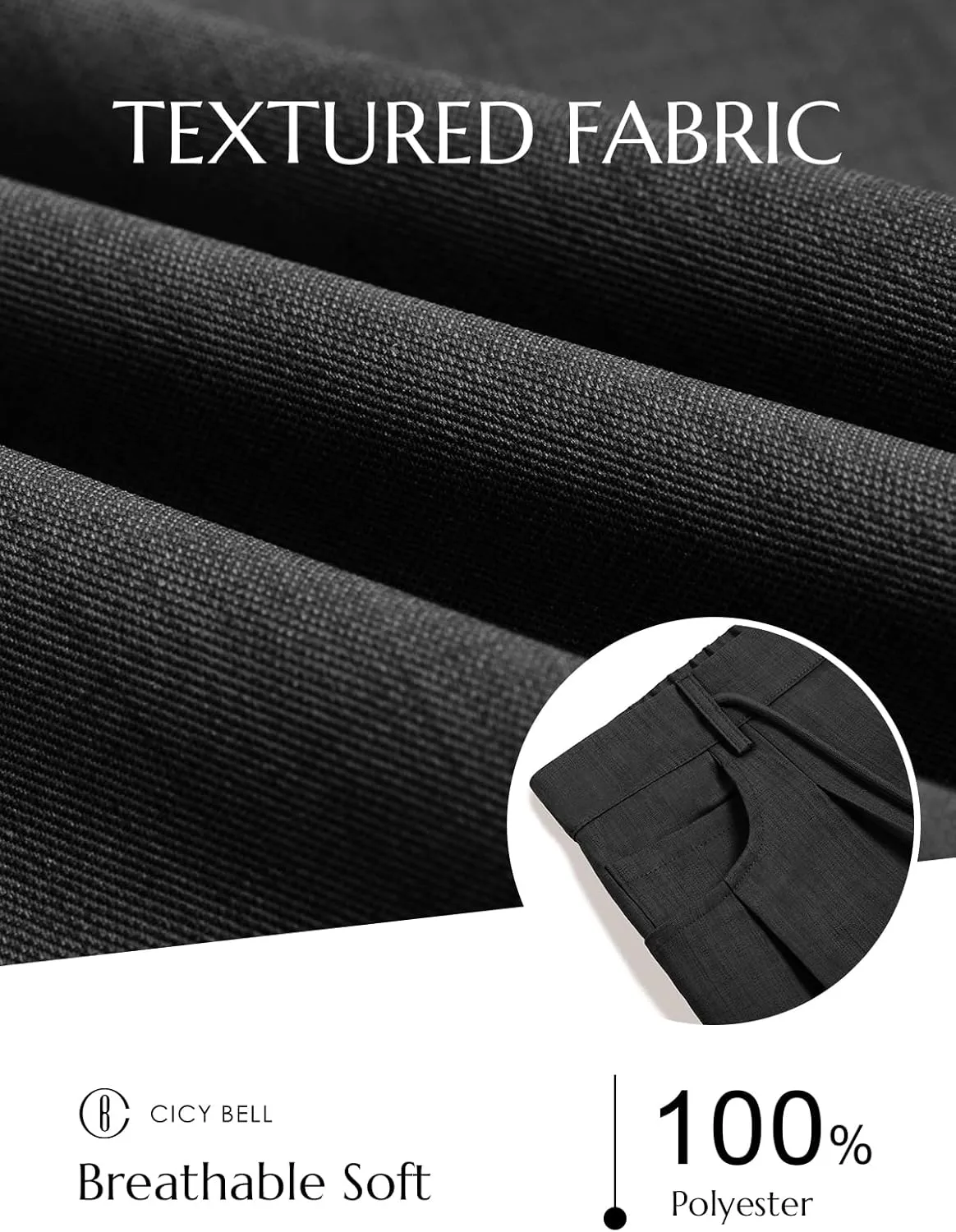 Cicy Bell Womens Wide Leg Dress Pants Elastic High Waist Pleated Work Pants Business Casual Trousers