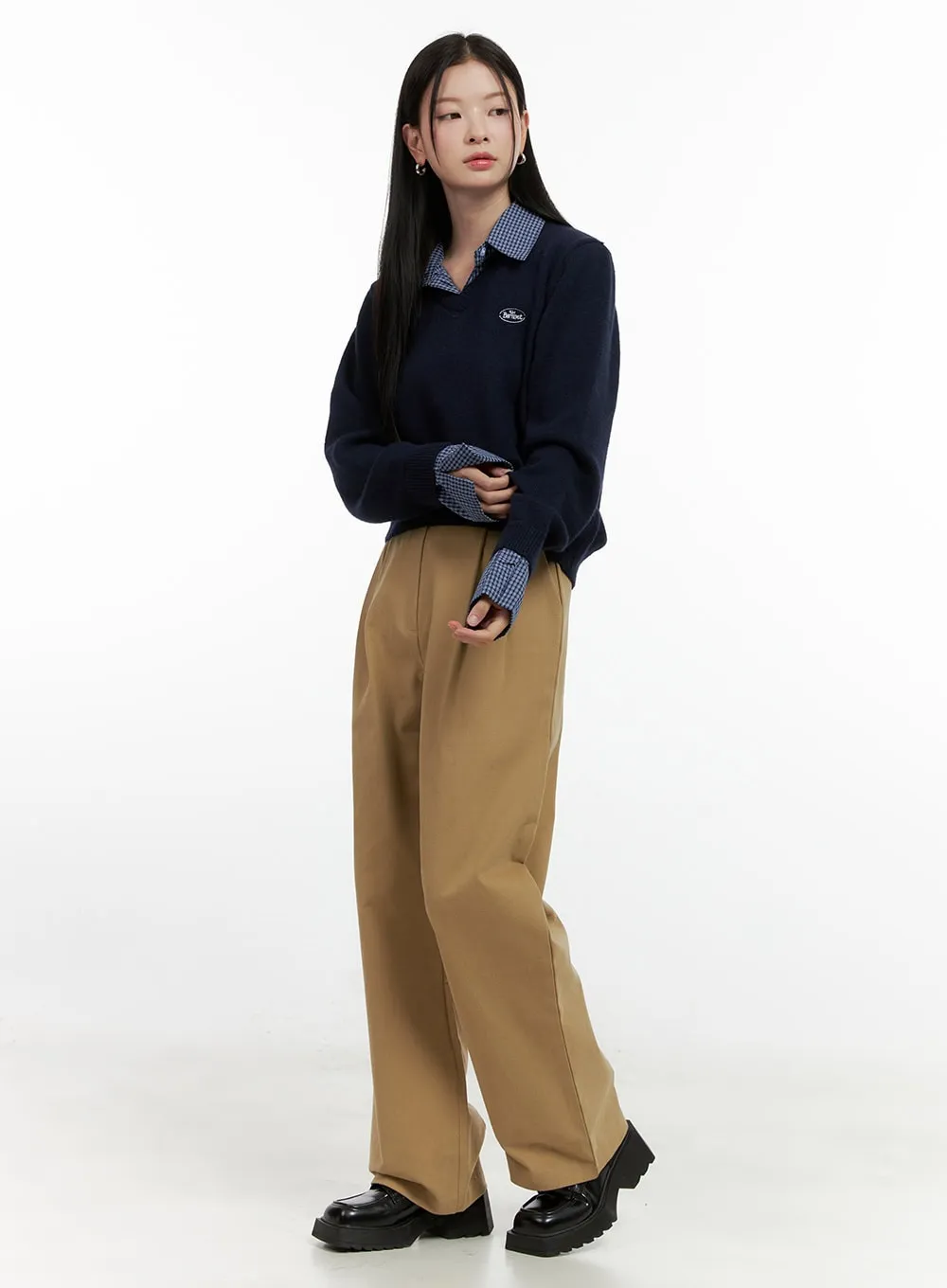 Cotton Wide-Leg Trousers ON408