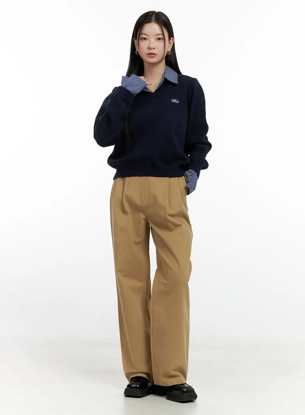 Cotton Wide-Leg Trousers ON408