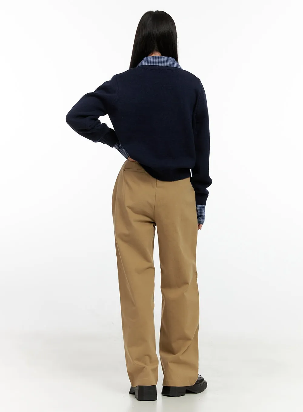 Cotton Wide-Leg Trousers ON408