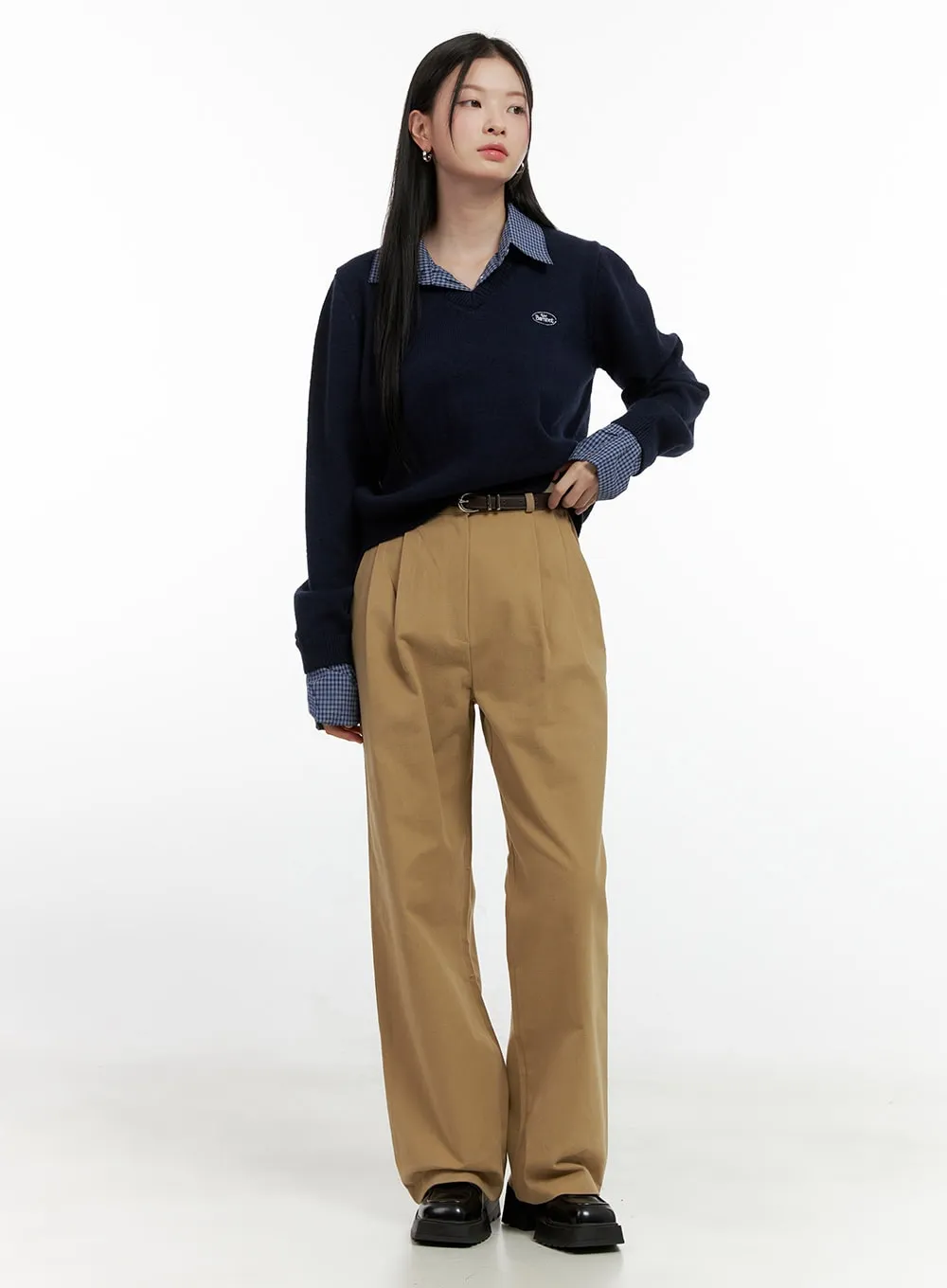 Cotton Wide-Leg Trousers ON408
