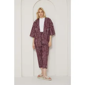 DG Red Printed Kimono Matching Set