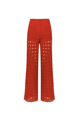 Eyelet Raya Pants - Ruby