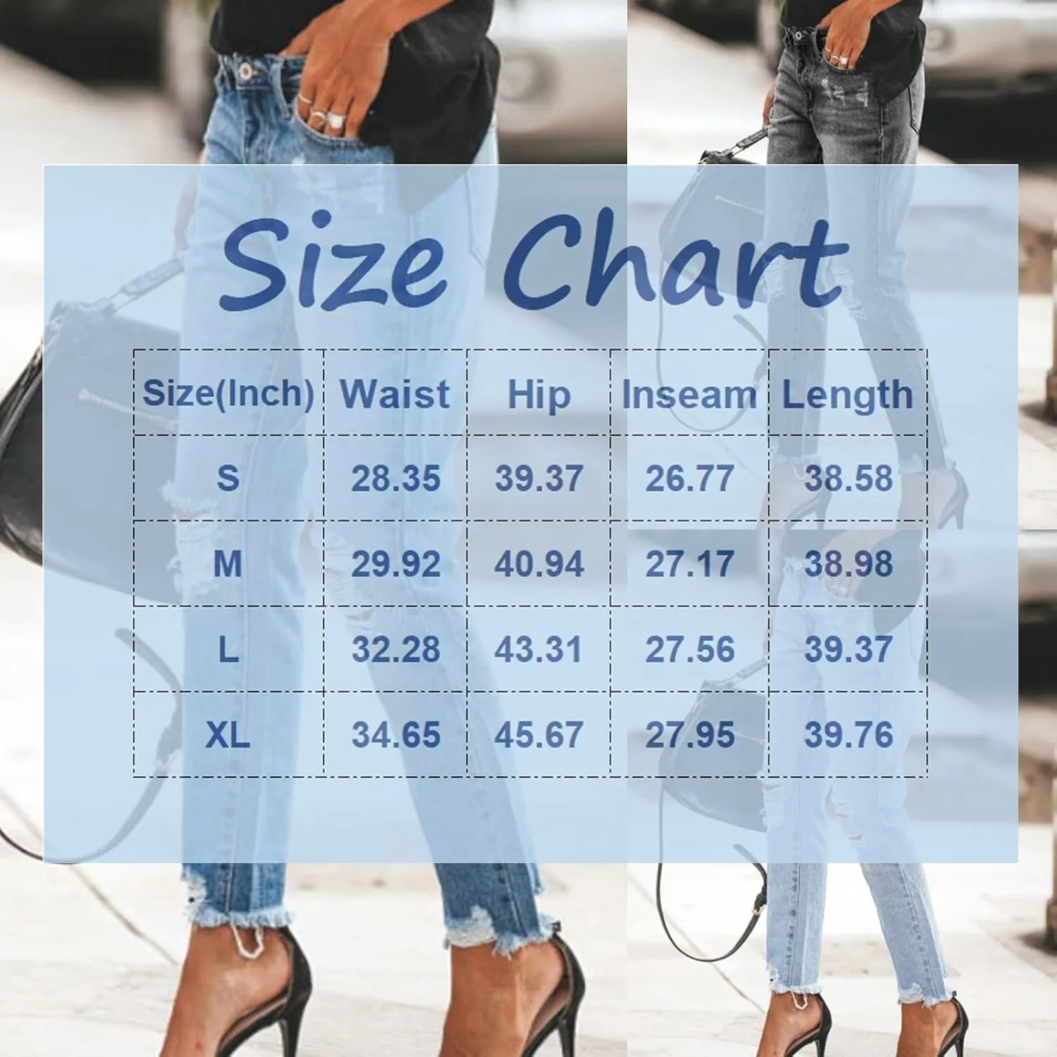 fanmpghleoo Ripped Jeans Womens Stretchy Slim Fit Distressed Straight Leg Jeans Lightweight Casual Trendy Denim Cropped Pants