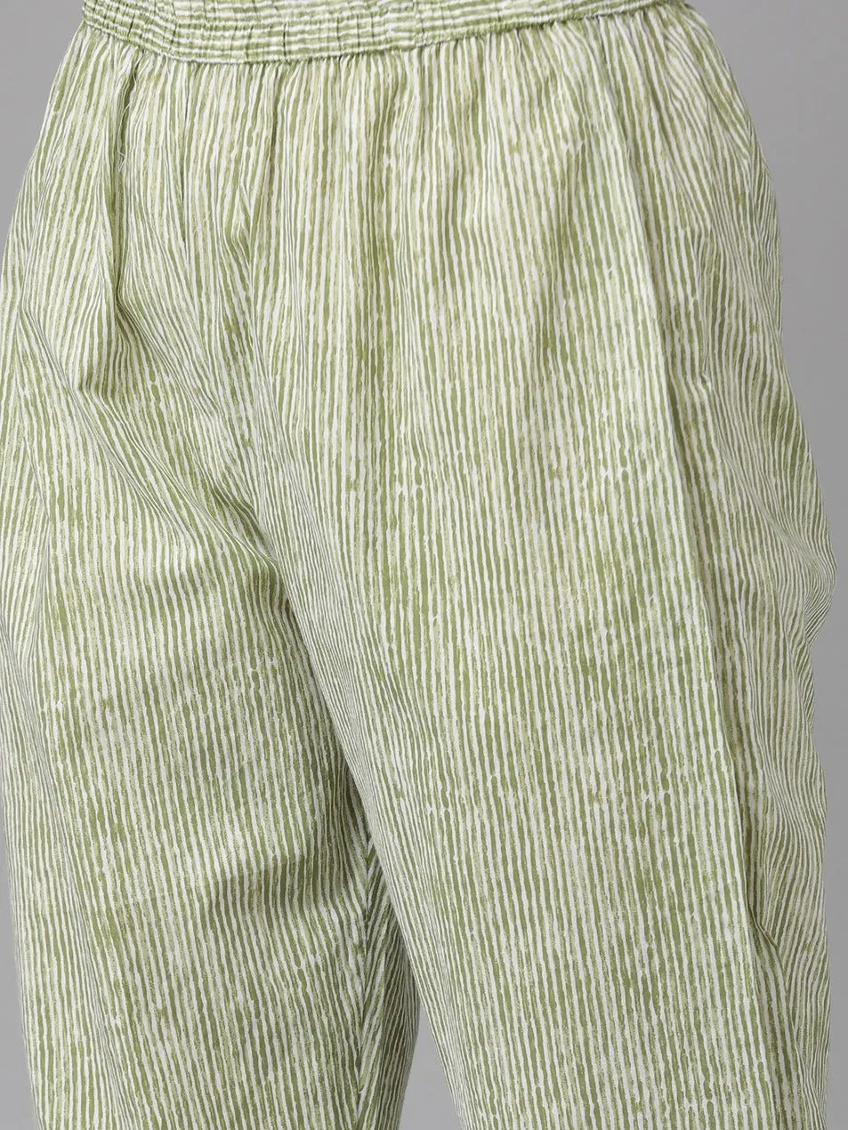 Green Print Cotton Dupatta Set