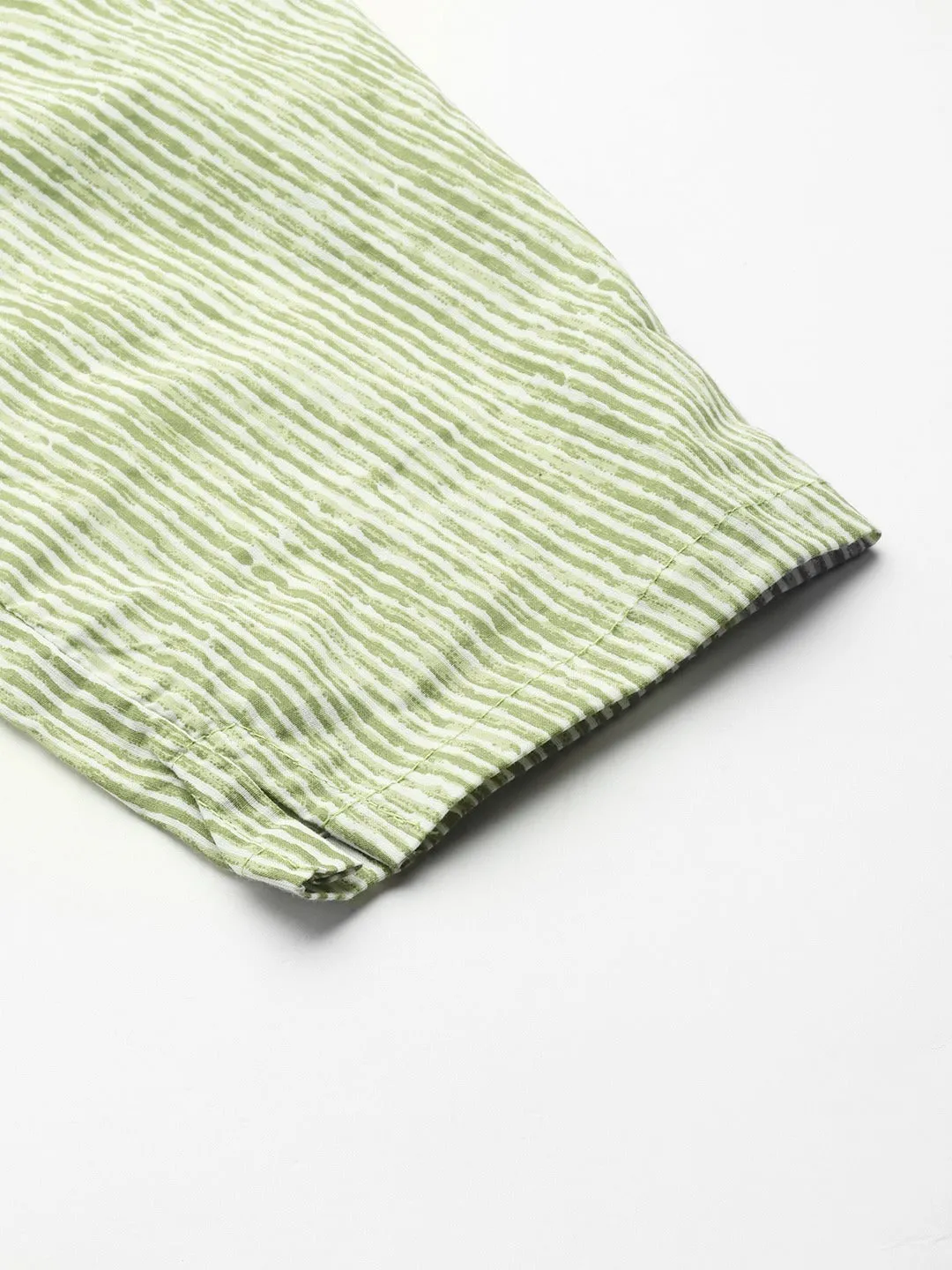 Green Print Cotton Dupatta Set