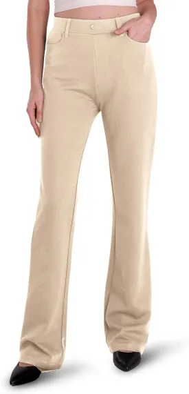 Houmous S-XXL 29''31''33''35'' Inseam Women's Bootcut Dress Pants with Pocket Stretch Work Lounge Pant Office Casual Pants