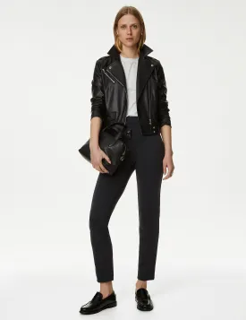 Marks & Spencer Grazer Jersey Ankle-Length Slim Trousers, Navy