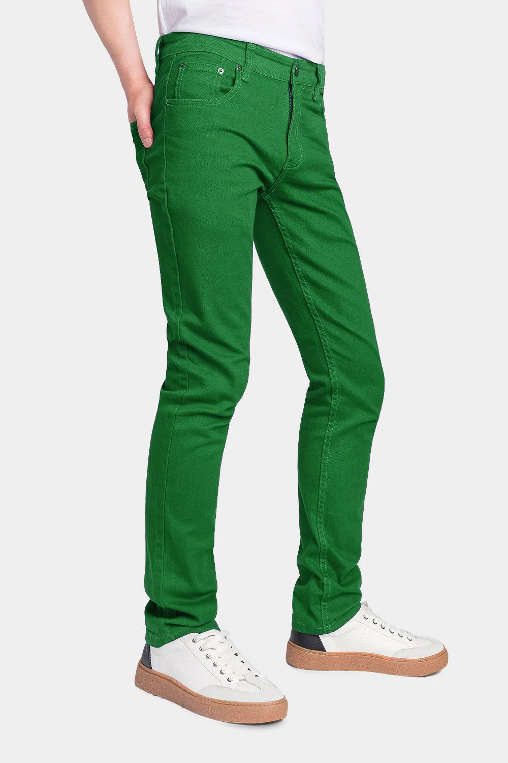 Men's Essential Skinny Fit Colored Jeans (Kelly Green)