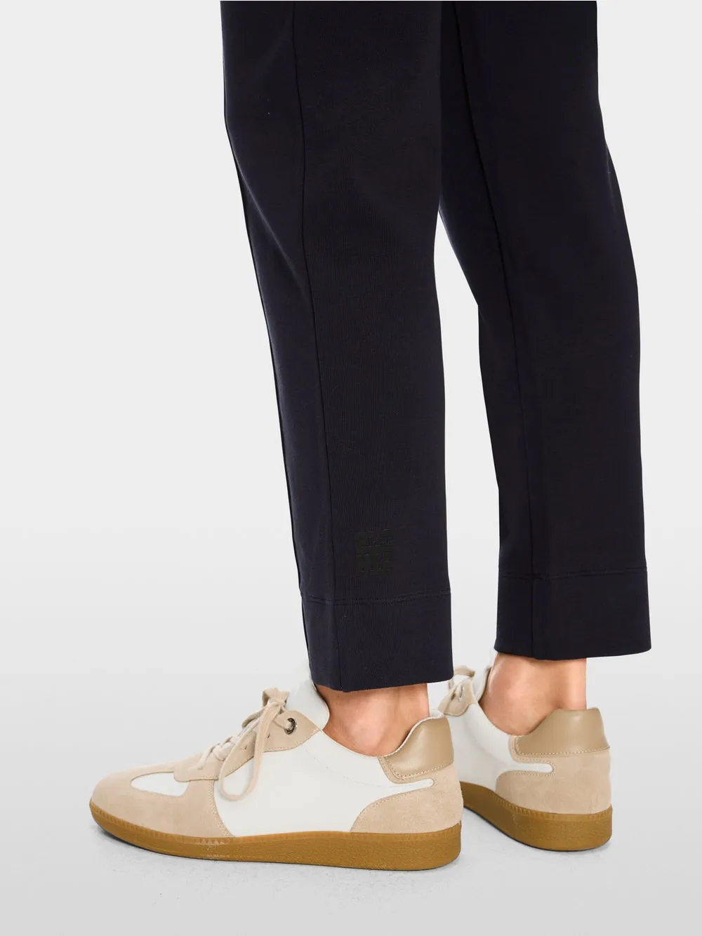 Navy Focha Ankle-Length Jersey Trousers