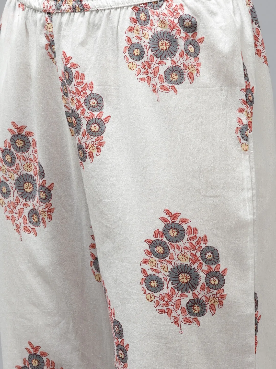 Peach Ethnic Motifs Printed Dupatta Set