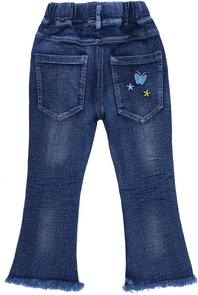 Peacolate 4-9T Infant Little Kids Girls Embroidery Jeans Denim Pants