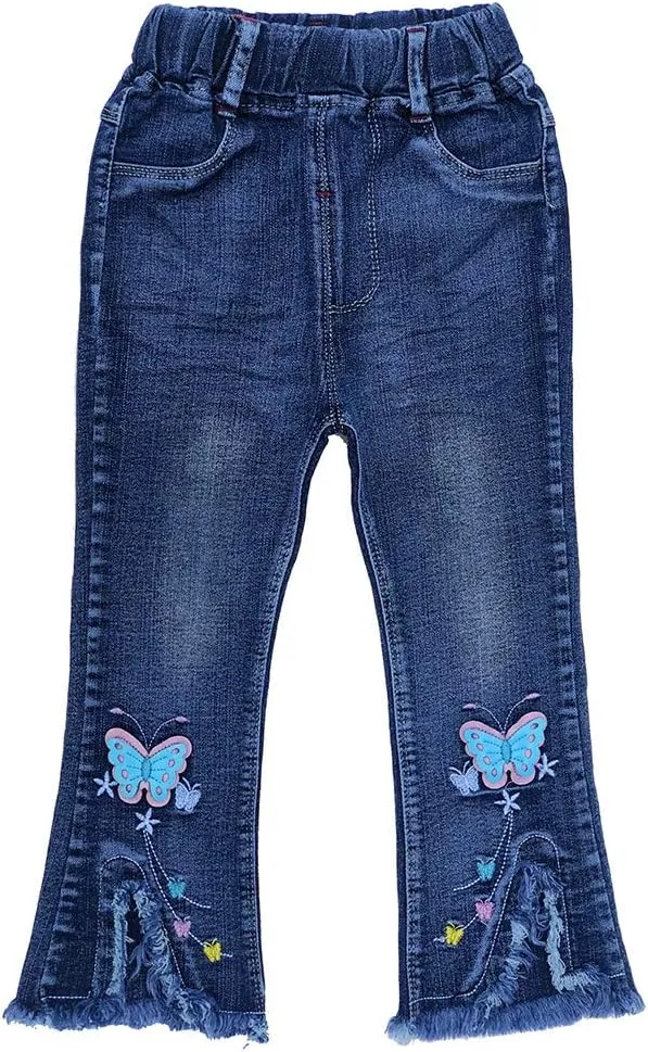 Peacolate 4-9T Infant Little Kids Girls Embroidery Jeans Denim Pants