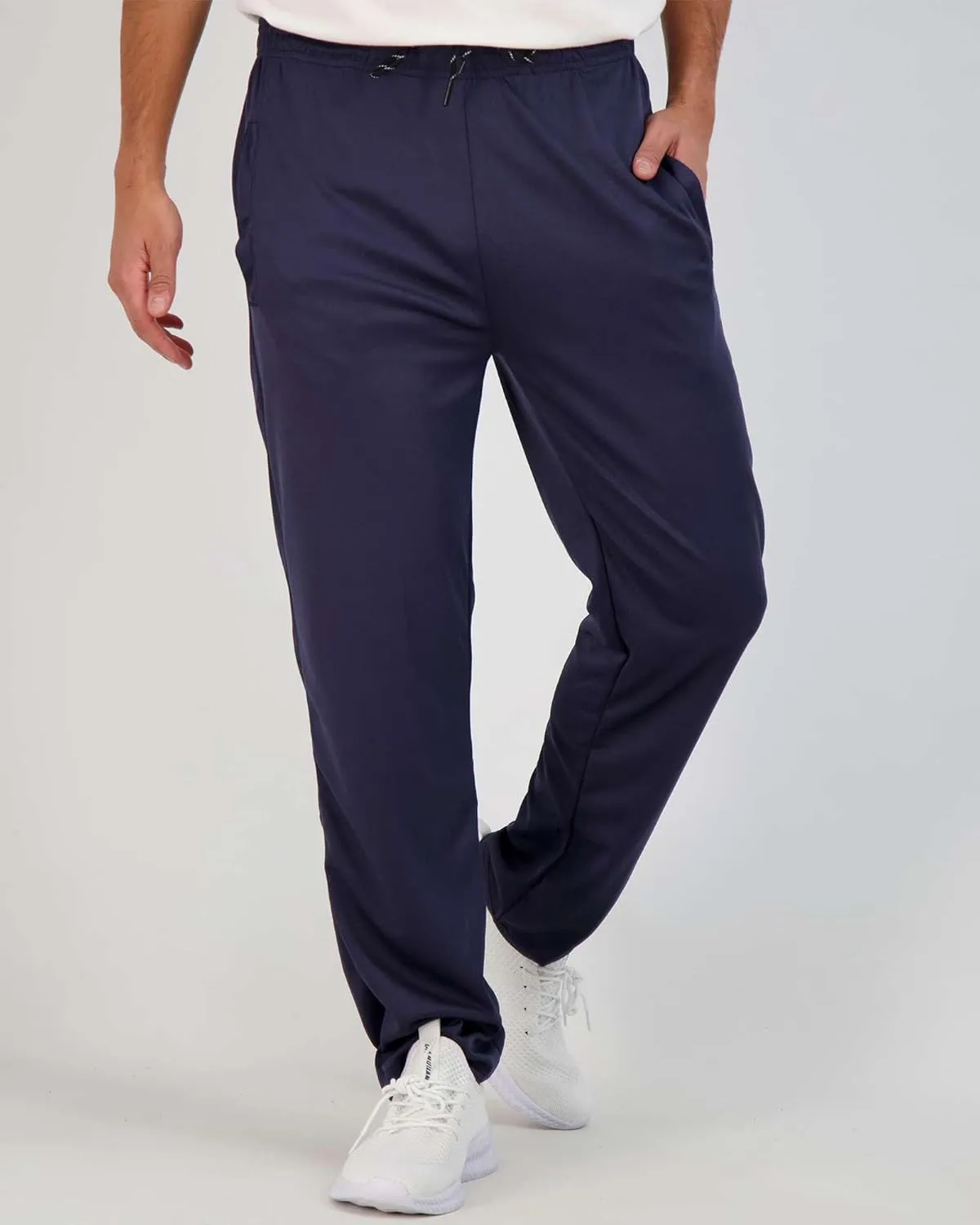 Real Essentials 3 Pack: Men's Mesh Athletic Gym Workout Lounge Open Bottom Sweatpants with Pockets (Available in Big & Tall)
