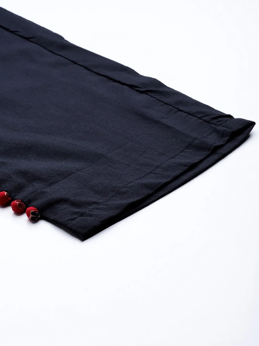 Red Hand Block Printed Kurta Set