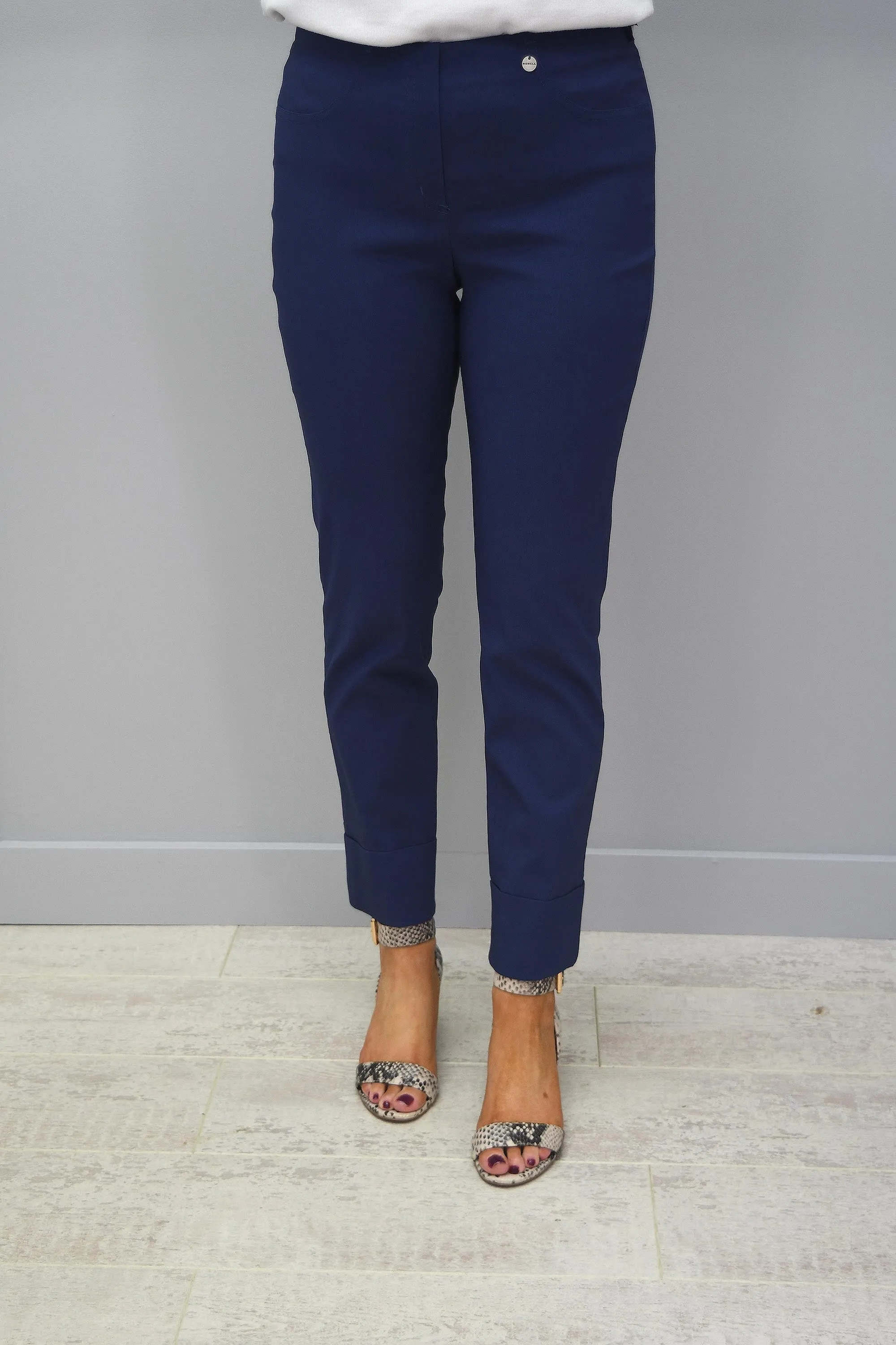 Robell Bella Air Force Blue 7/8 Trousers  -  51568 5499 68