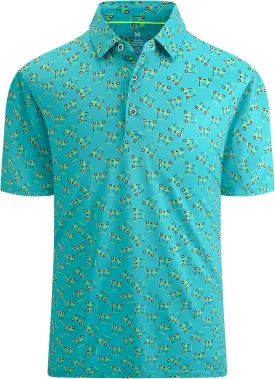 SAMERM Golf Shirts for Men Super Stretch Jacquard Dry Fit Golf Polo Moisture Wicking Short Sleeve Polo Shirts for Men
