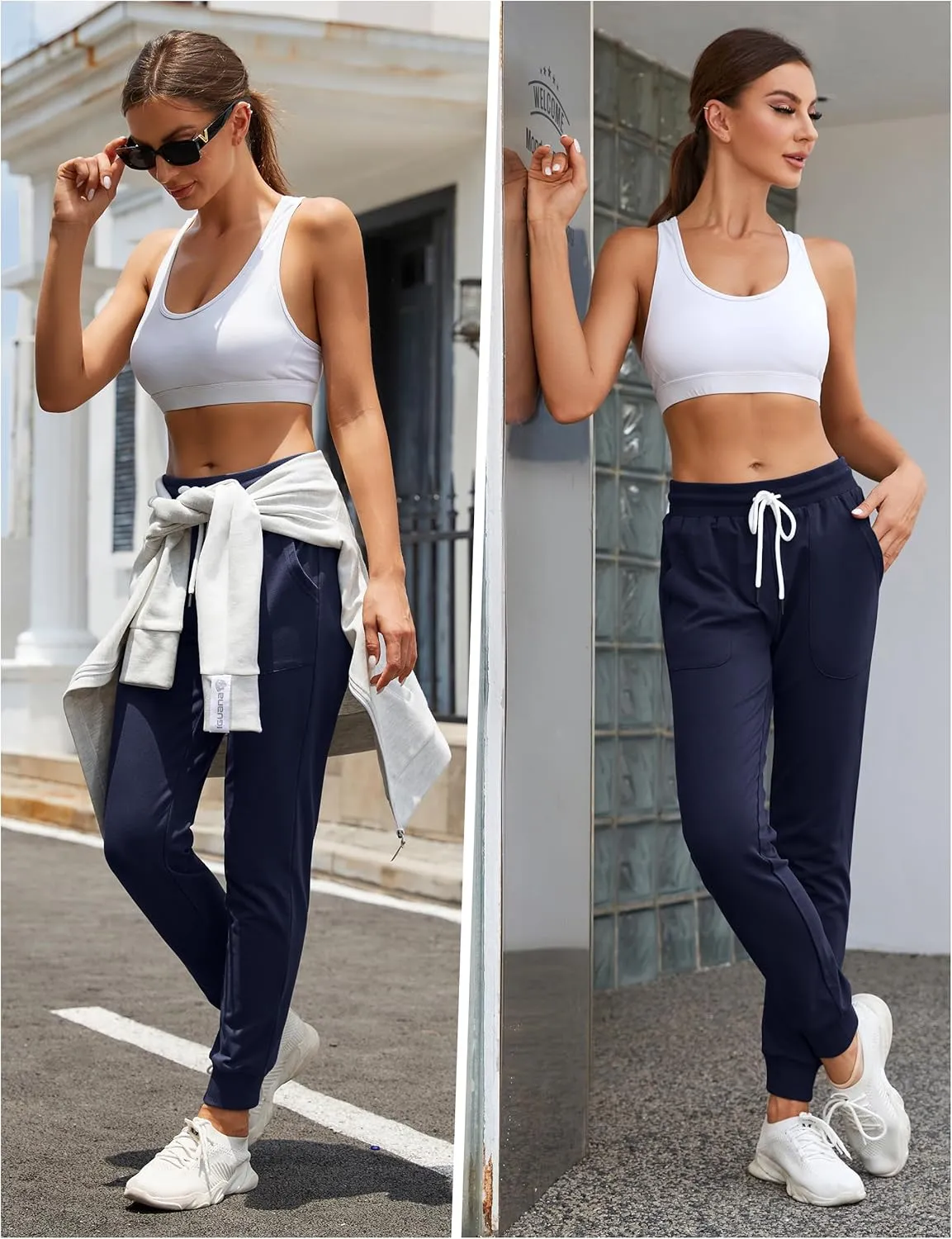 SPECIALMAGIC Women's Cotton Sweatpants with Pockets Athletic Drawstring Joggers Casual Sweat Pants