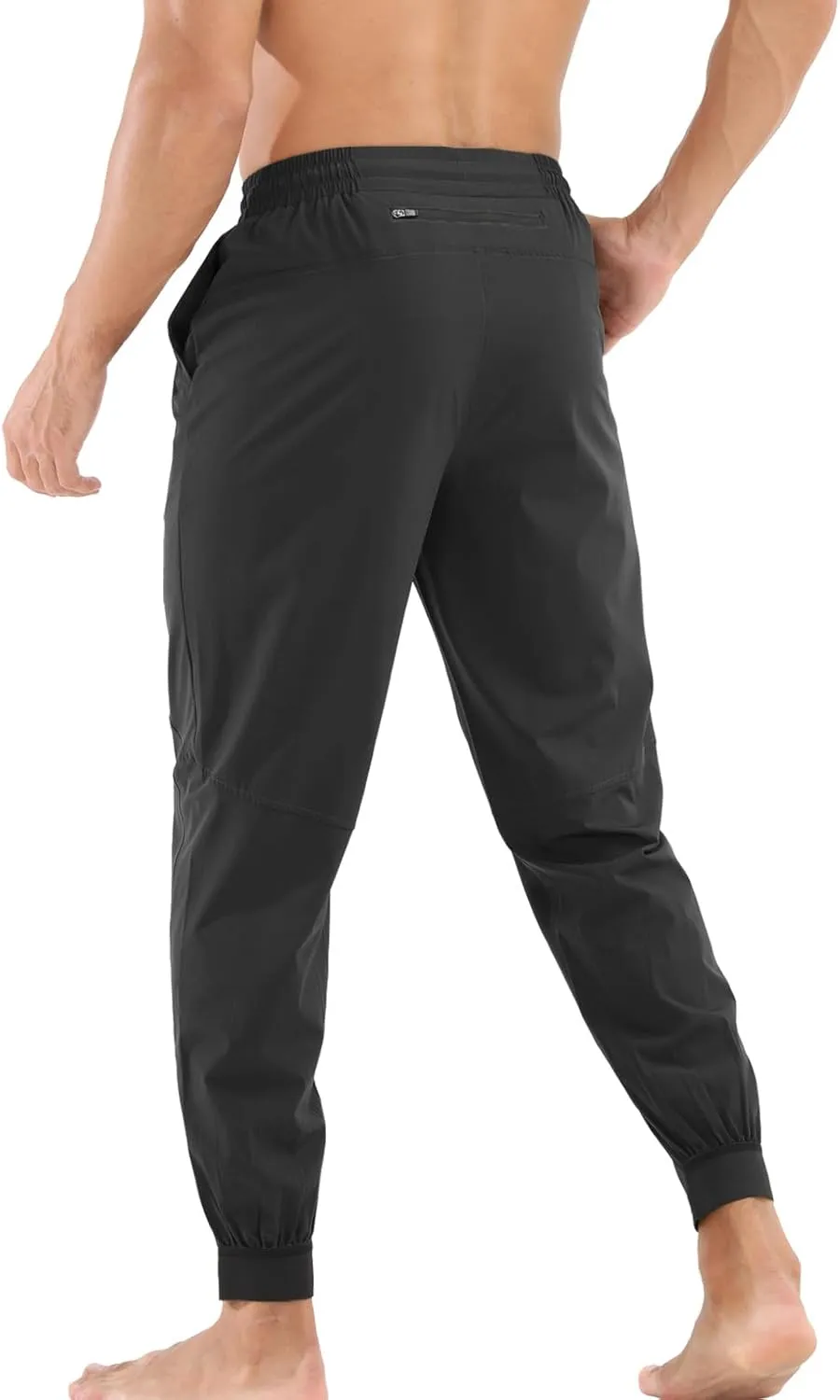 Surenow Mens Athletic Lightweight Workout Sweatpants Multiple Pockets Gym Quick-Drying Joggers Tapered Fit Training Pants