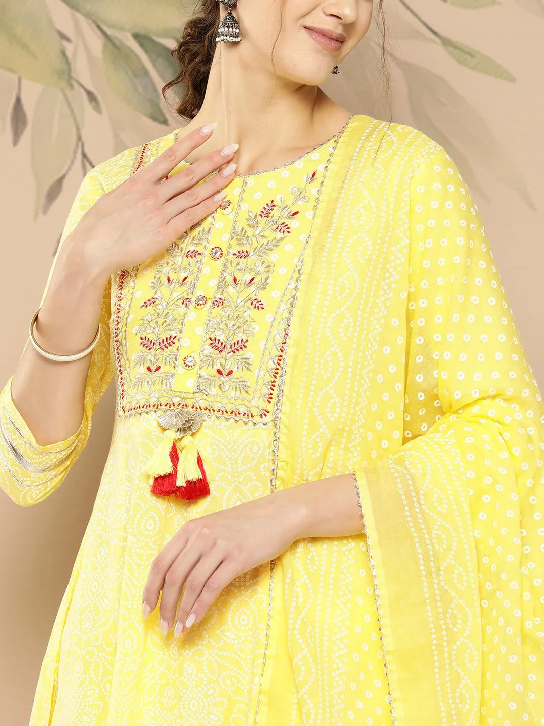 Thread Work Kurta Dupatta Set