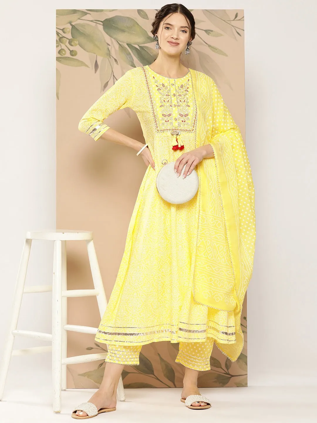 Thread Work Kurta Dupatta Set