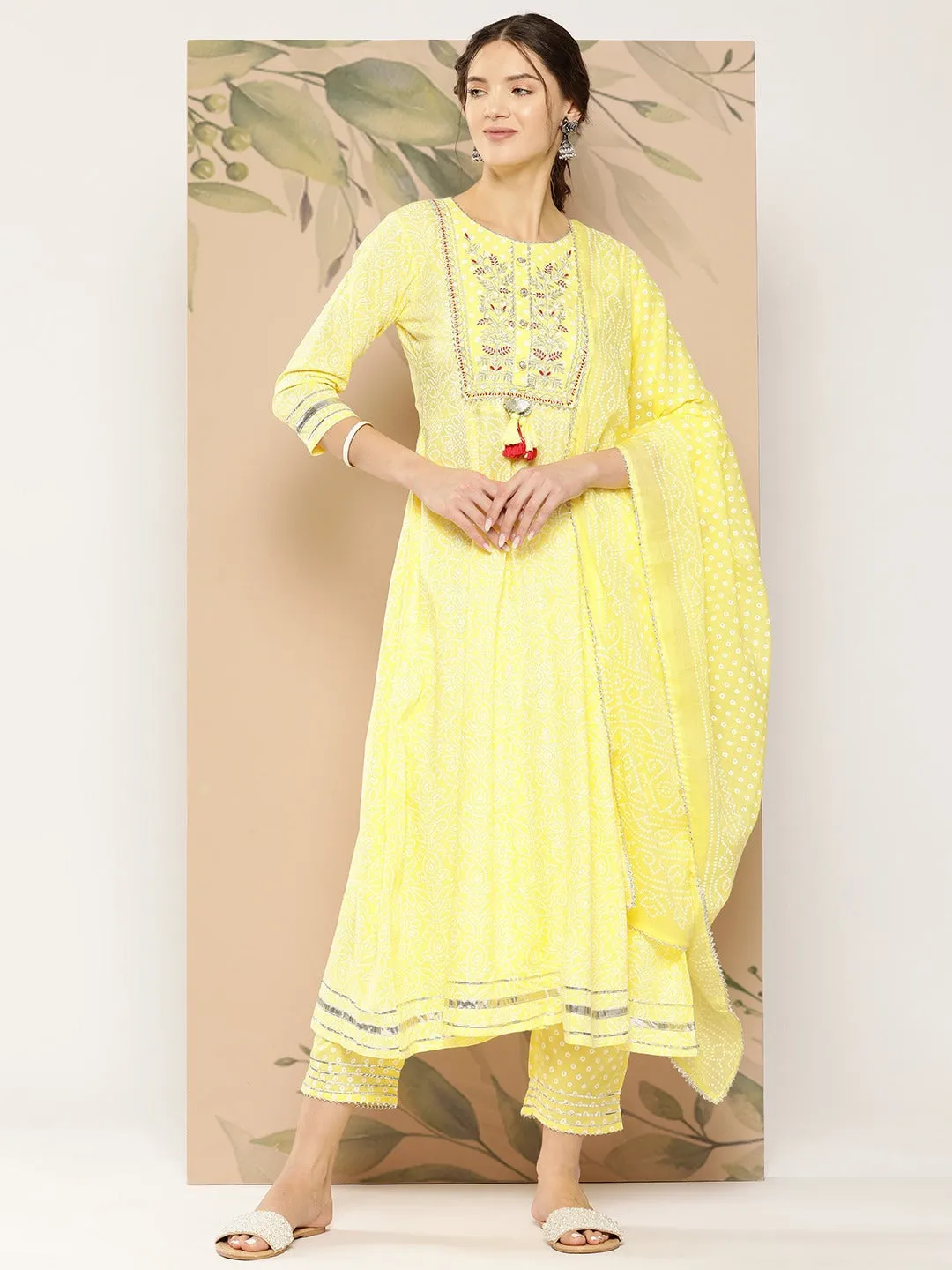 Thread Work Kurta Dupatta Set