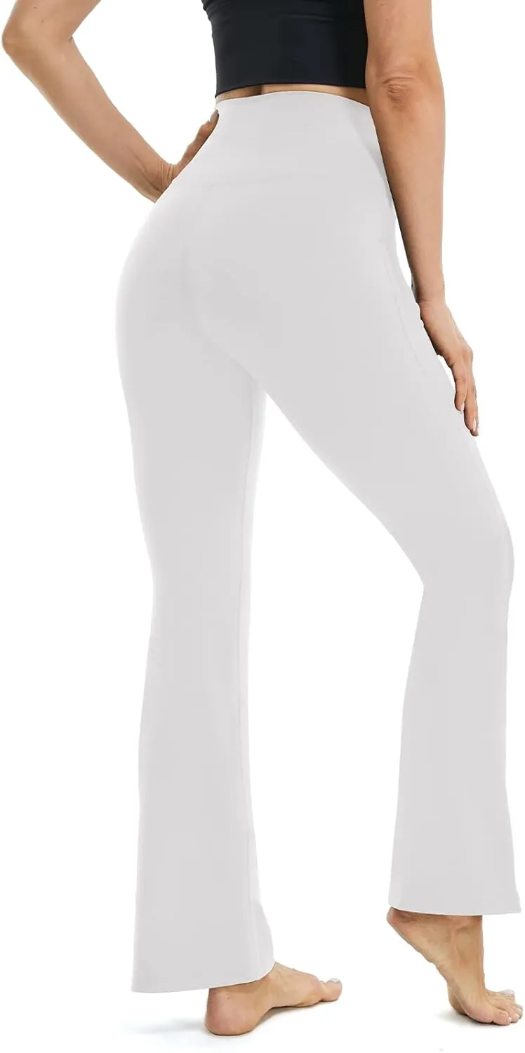 TOPYOGAS Womens Casual Flare Leggings with Pocket Bootleg Yoga Pants Crossover Hight Waisted Workout Pants