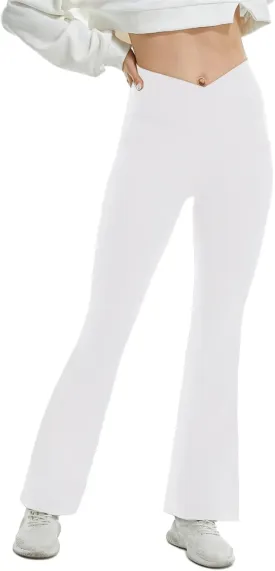 TOPYOGAS Womens Casual Flare Leggings with Pocket Bootleg Yoga Pants Crossover Hight Waisted Workout Pants