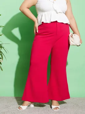 Women Fuchsia Bell Bottom Pants