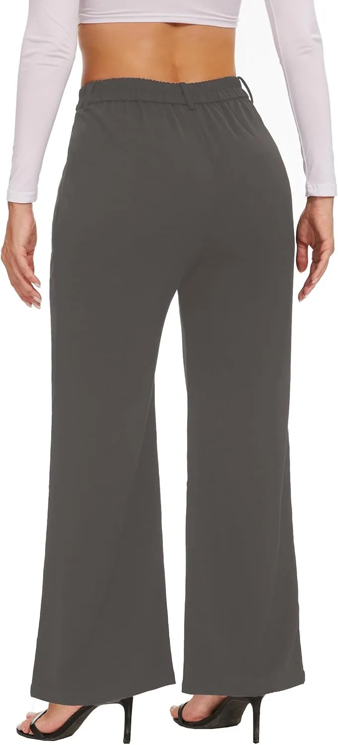 Women's Wide Leg Dress Pants High Waisted Loose Fit Business Casual Work Trousers with Pockets 2025